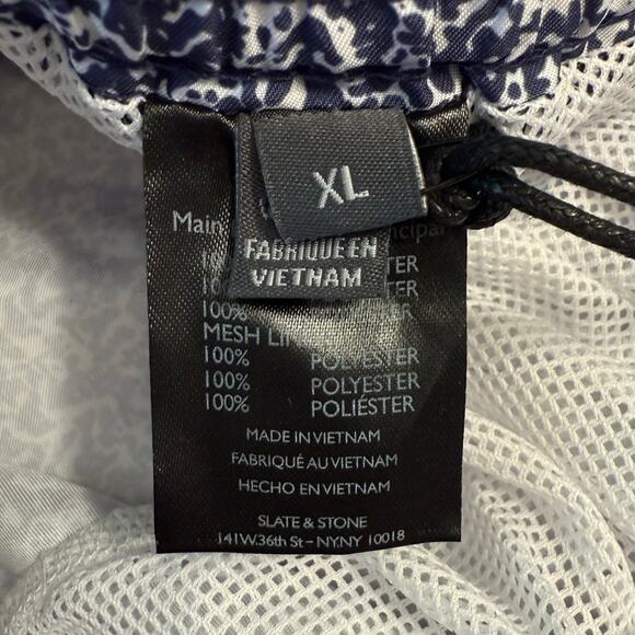 Slate & Stone Cabo Mesh Lined Swim Suit Trunks 5.5” Inseam Blue Pattern Size XL - Picture 6 of 9
